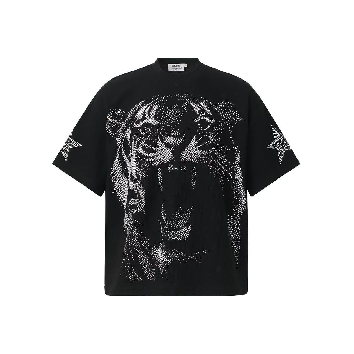 Streetwear Waffle Tiger Graphic Print T-Shirt - OMYGOODS