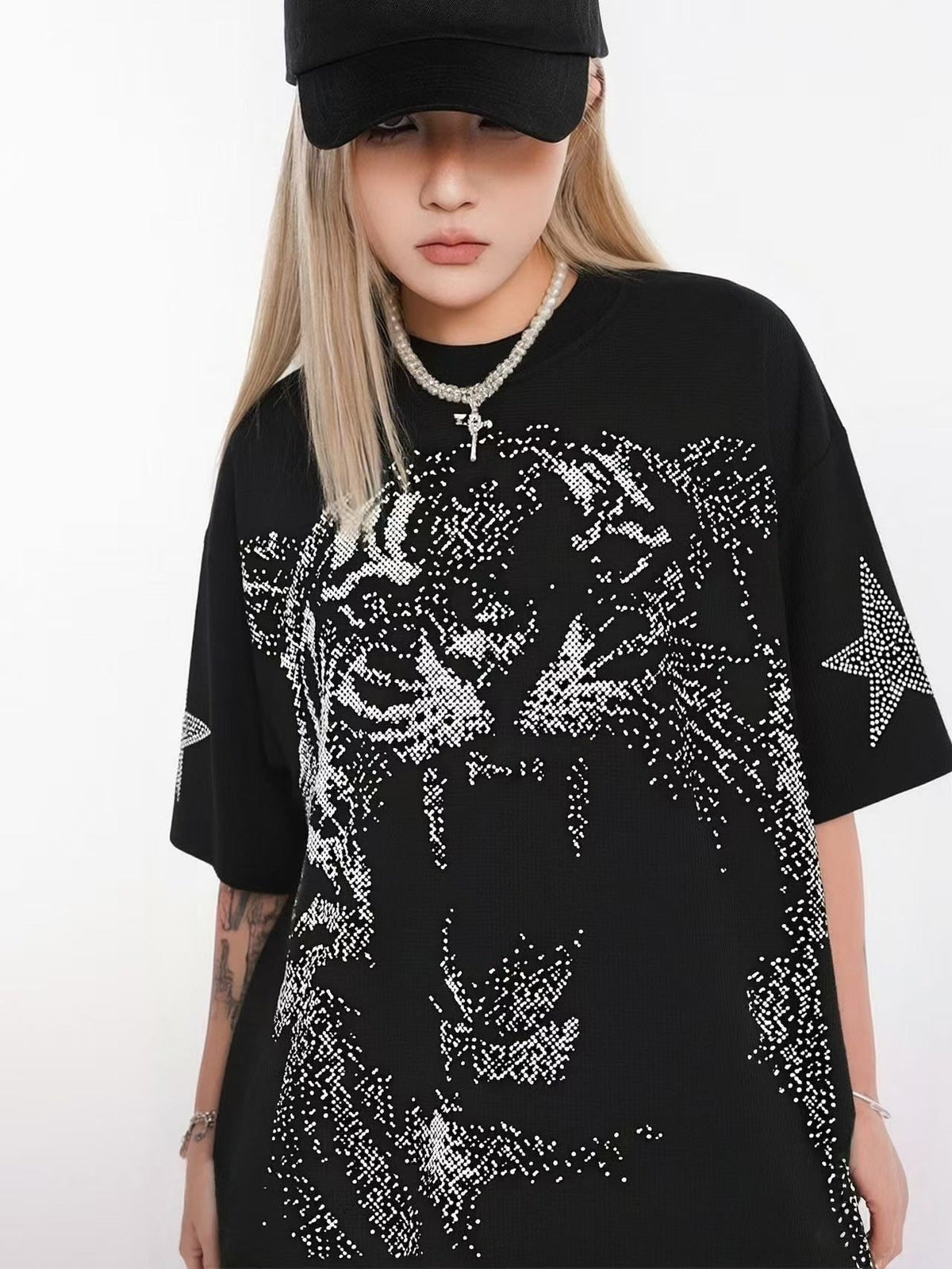 Streetwear Waffle Tiger Graphic Print T-Shirt - OMYGOODS