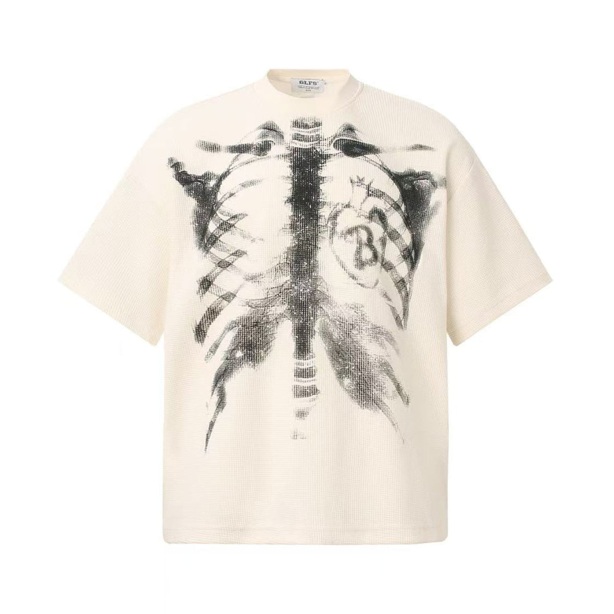 Streetwear Waffle Skeleton Print T-Shirt - OMYGOODS