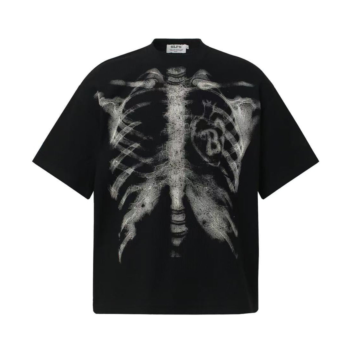 Streetwear Waffle Skeleton Print T-Shirt - OMYGOODS