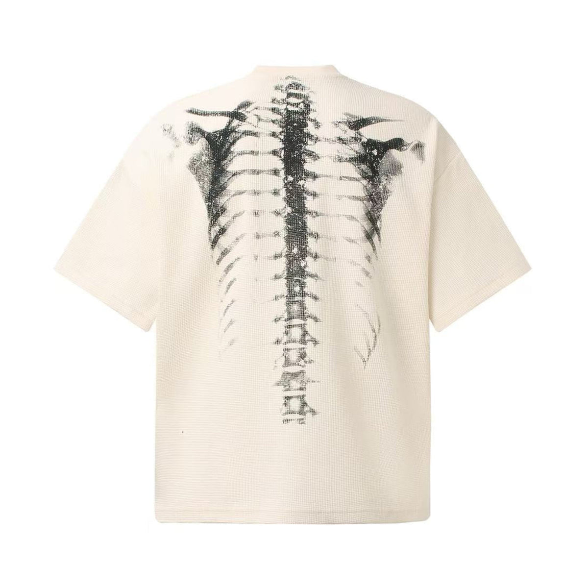 Streetwear Waffle Skeleton Print T-Shirt - OMYGOODS