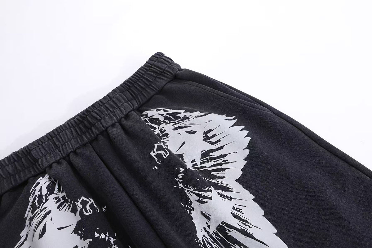 Wing Print Wide-Leg Sweatpants - OMYGOODS