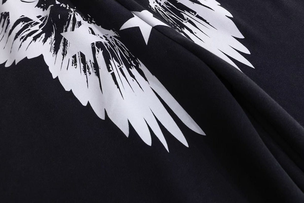 Wing Print Wide-Leg Sweatpants - OMYGOODS