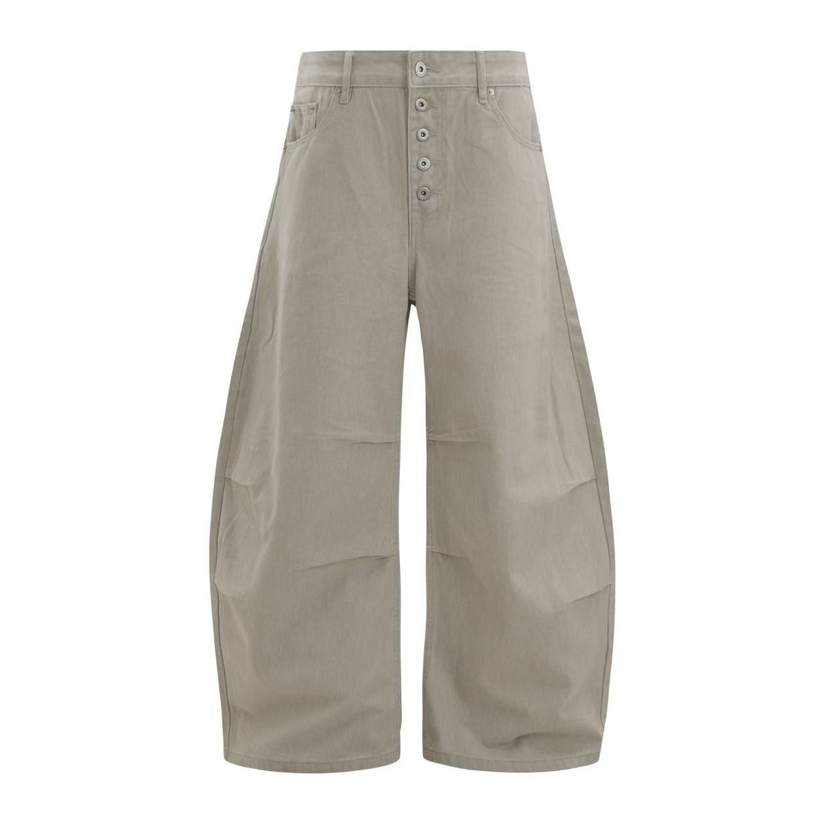 Multi-Button Pleated Baggy Cargo Pants - OMYGOODS