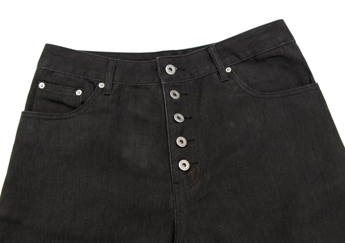 Multi-Button Pleated Baggy Cargo Pants - OMYGOODS