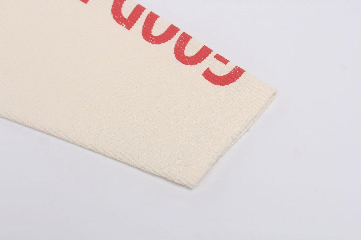 Streetwear Print Waffle Knit Long Sleeve - OMYGOODS