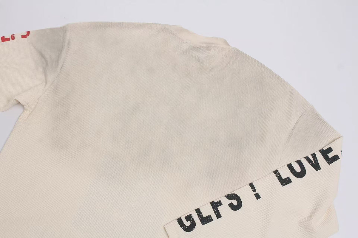 Streetwear Print Waffle Knit Long Sleeve - OMYGOODS