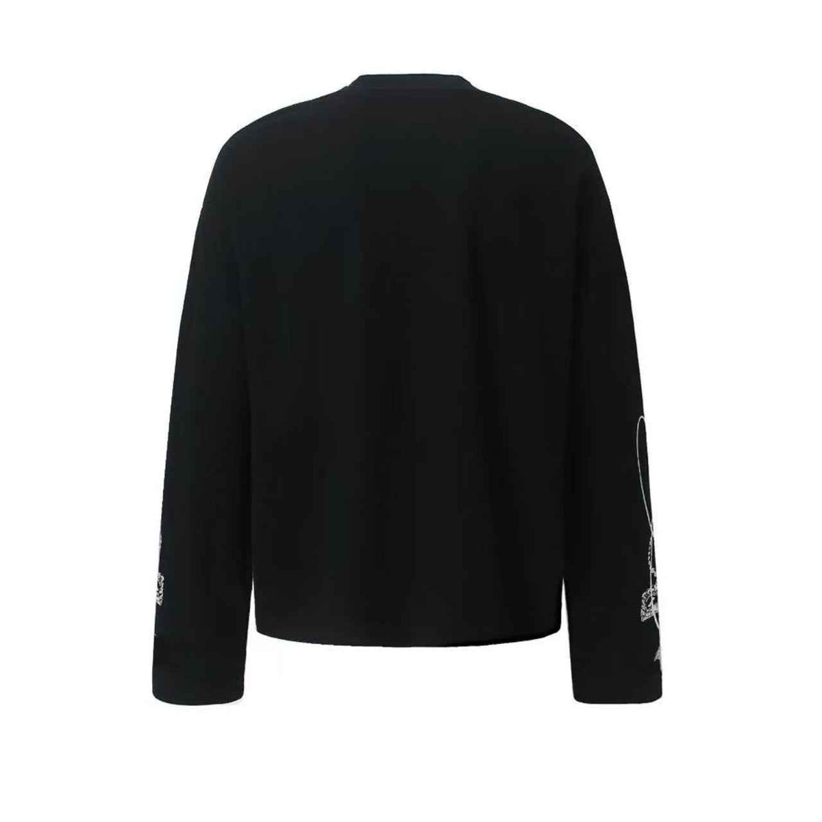 Studded Dark-Gothic Print Waffle Knit Long Sleeve