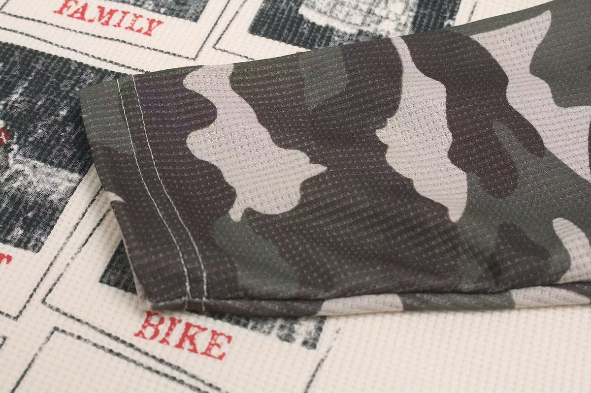 Camo Spliced Vintage Print Waffle Knit Long Sleeve - OMYGOODS