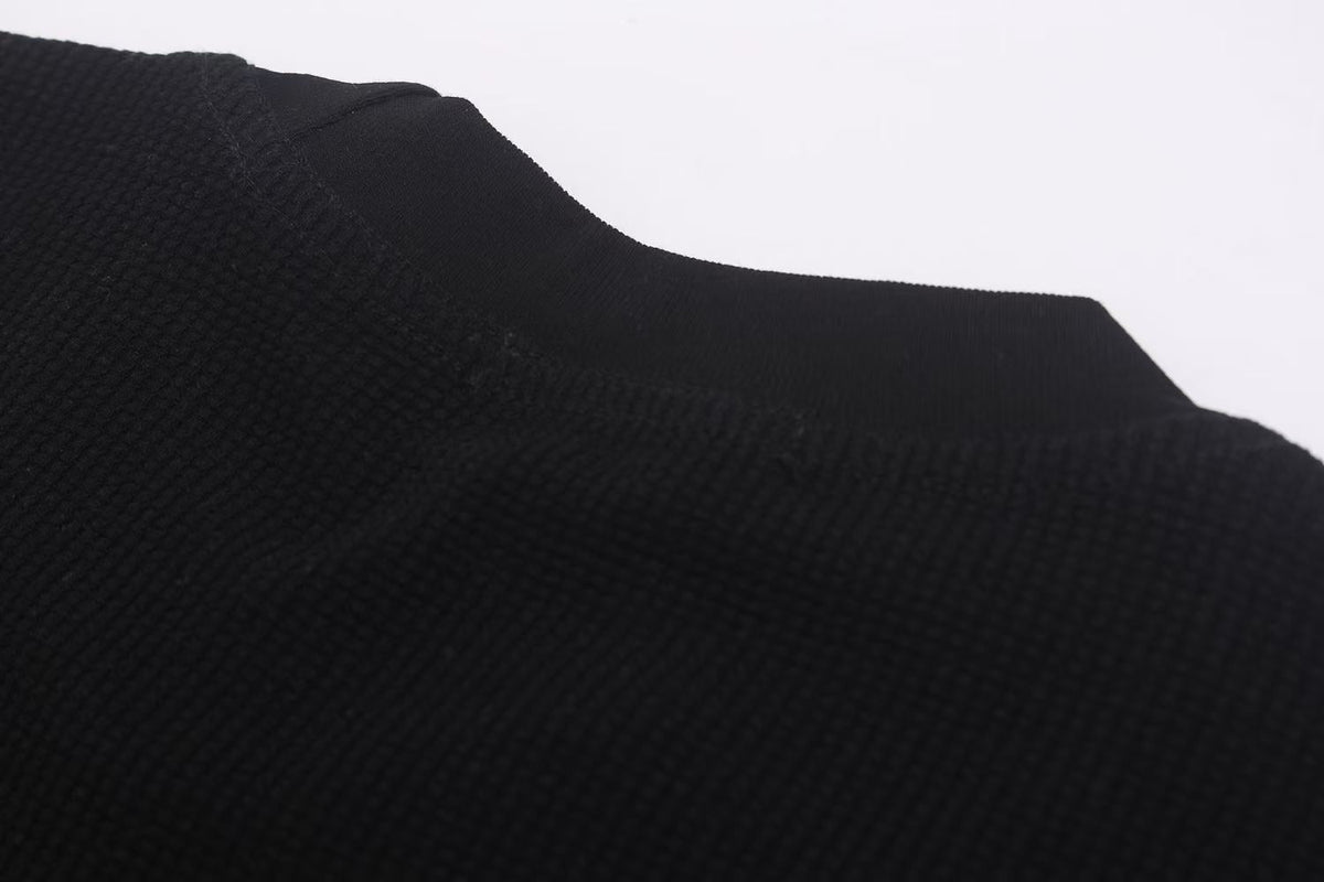 Studded Cross Print Waffle Knit Long Sleeve - OMYGOODS