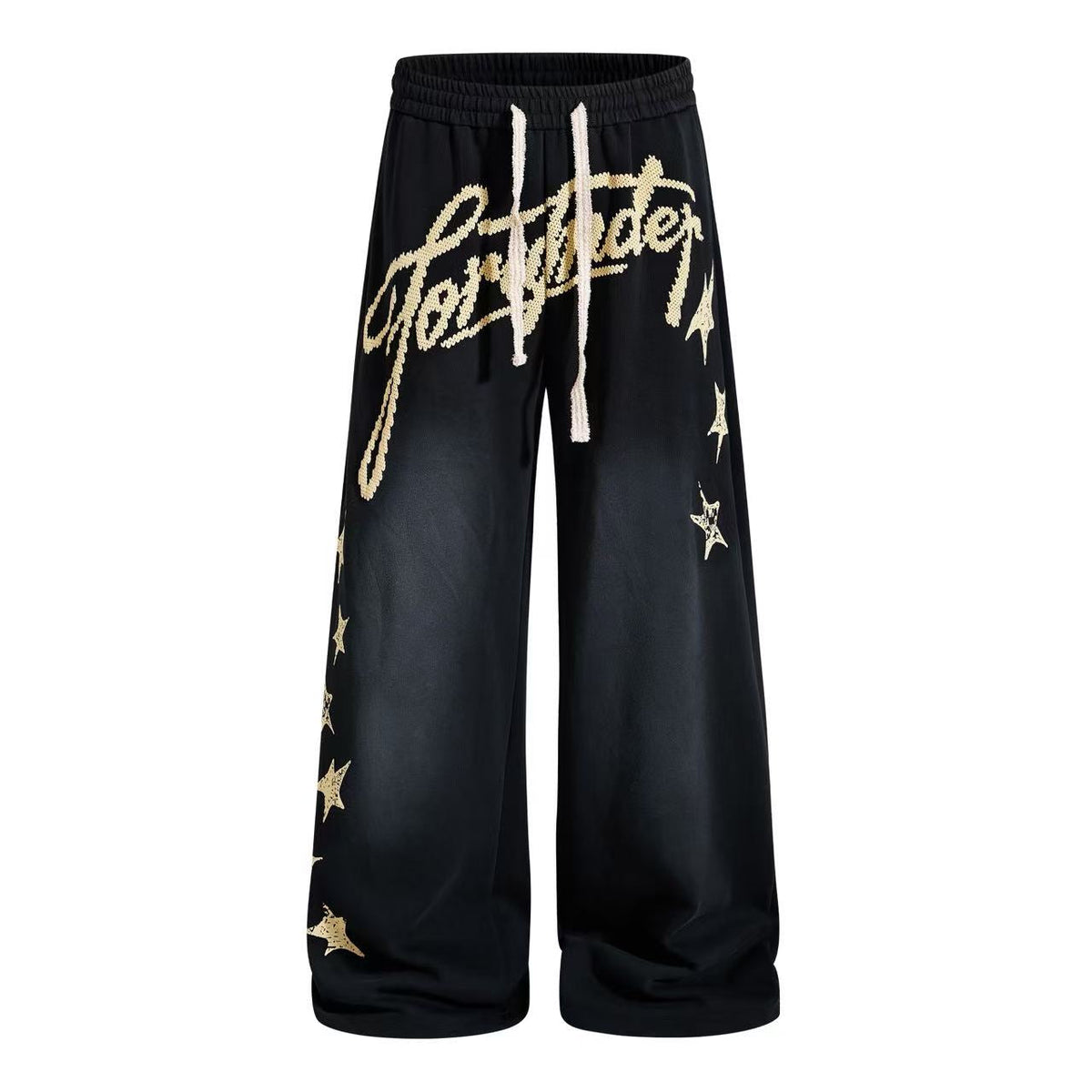 Gradient Star Script Print Wide-Leg Sweatpants - OMYGOODS
