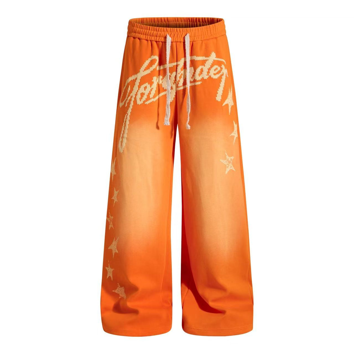Gradient Star Script Print Wide-Leg Sweatpants - OMYGOODS