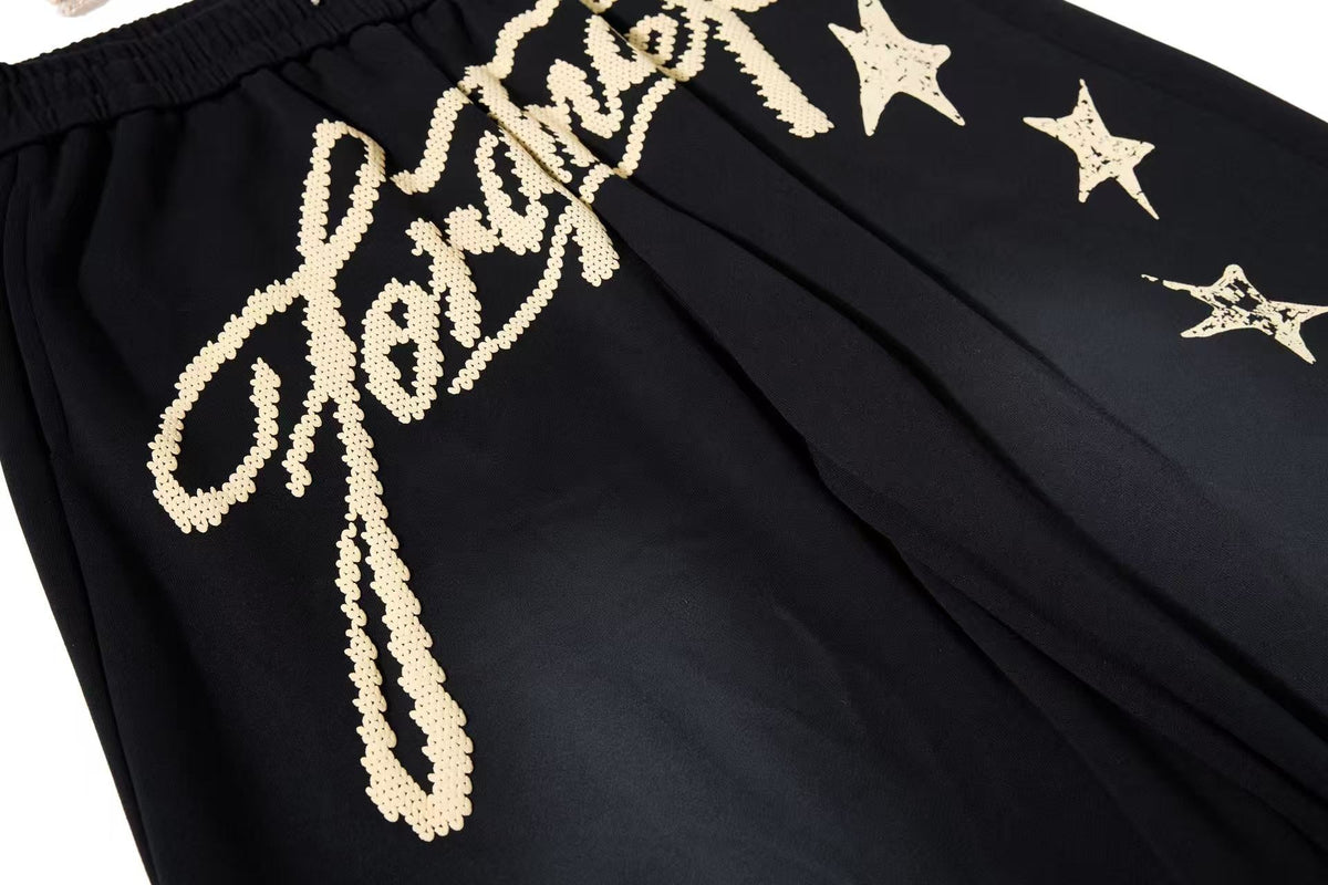 Gradient Star Script Print Wide-Leg Sweatpants - OMYGOODS