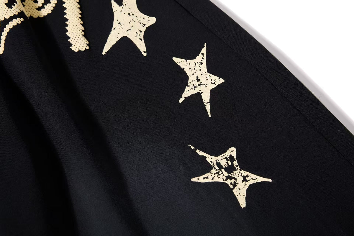 Gradient Star Script Print Wide-Leg Sweatpants - OMYGOODS