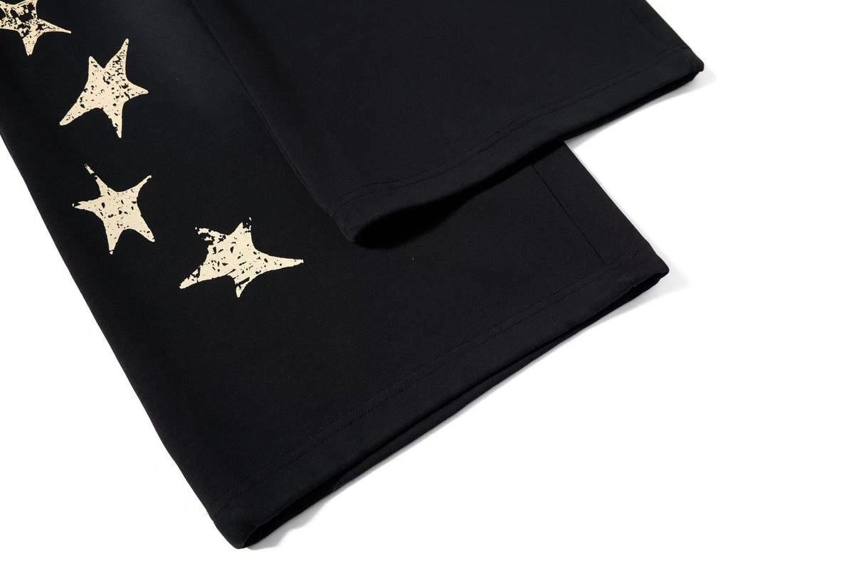Gradient Star Script Print Wide-Leg Sweatpants - OMYGOODS
