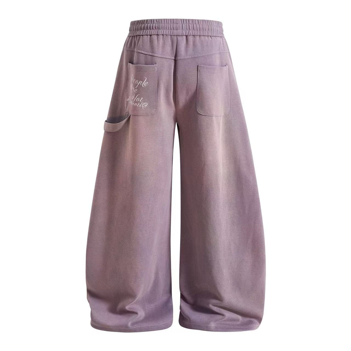 Ombre Wash Letter Wide-Leg Sweatpants - OMYGOODS