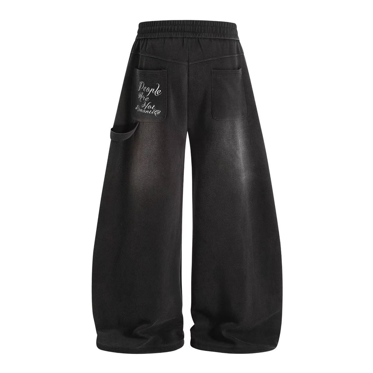 Ombre Wash Letter Wide-Leg Sweatpants - OMYGOODS