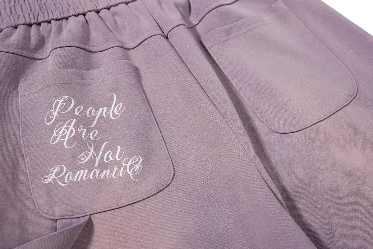 Ombre Wash Letter Wide-Leg Sweatpants - OMYGOODS