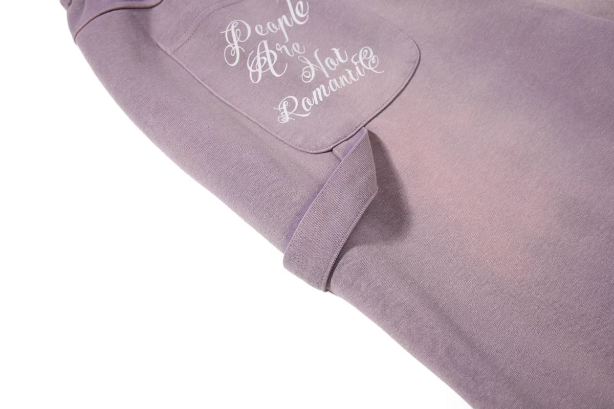 Ombre Wash Letter Wide-Leg Sweatpants - OMYGOODS