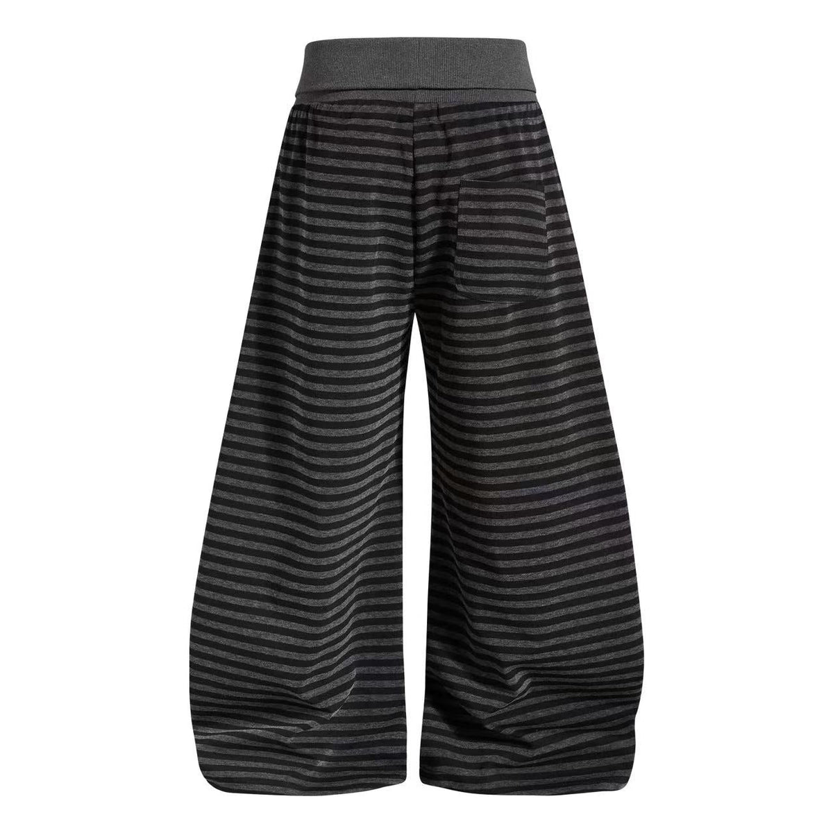 Striped Distressed Number Print Wide-Leg Sweatpants - OMYGOODS
