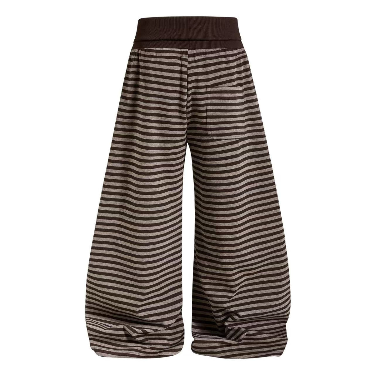 Striped Distressed Number Print Wide-Leg Sweatpants - OMYGOODS