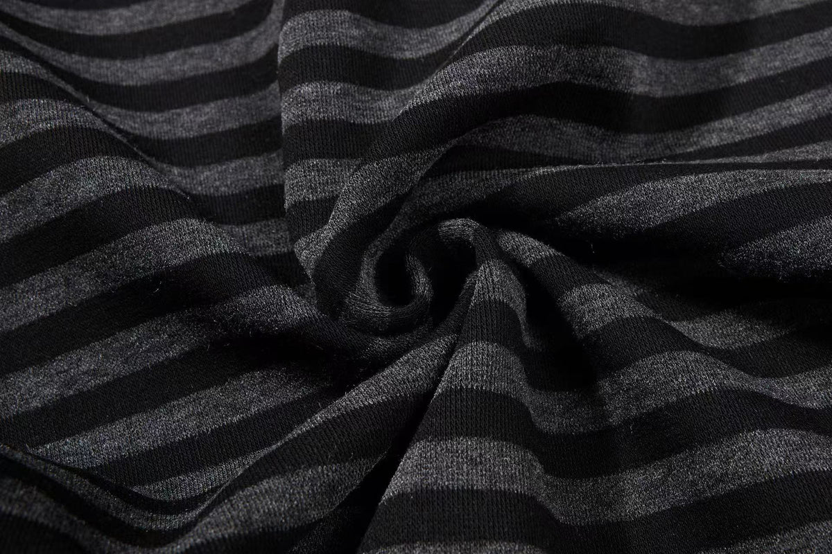 Striped Distressed Number Print Wide-Leg Sweatpants - OMYGOODS