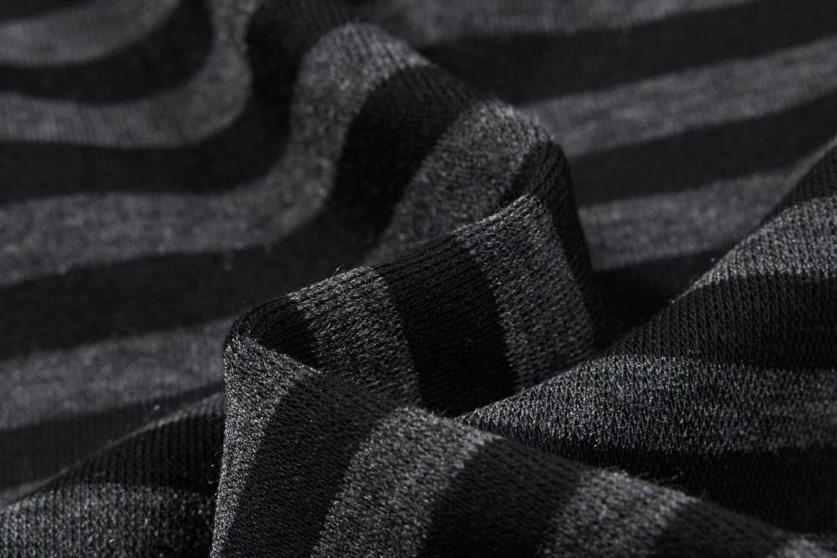 Striped Distressed Number Print Wide-Leg Sweatpants - OMYGOODS