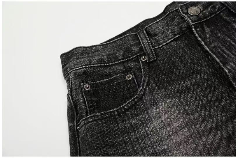 Vintage Faded Black Wide-Leg Baggy Jeans - OMYGOODS