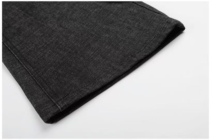 Raw Black Denim Multi-Button Wide-Leg Baggy Jeans - OMYGOODS
