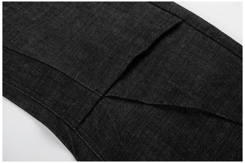 Raw Black Denim Multi-Button Wide-Leg Baggy Jeans - OMYGOODS
