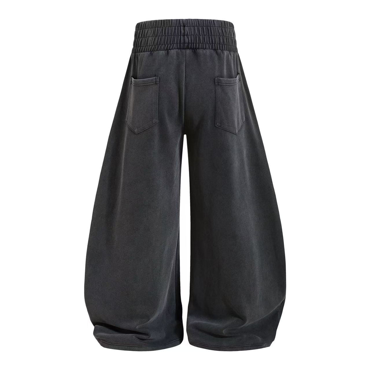 Washed Crackle Letter Baggy Wide-Leg Sweatpants - OMYGOODS