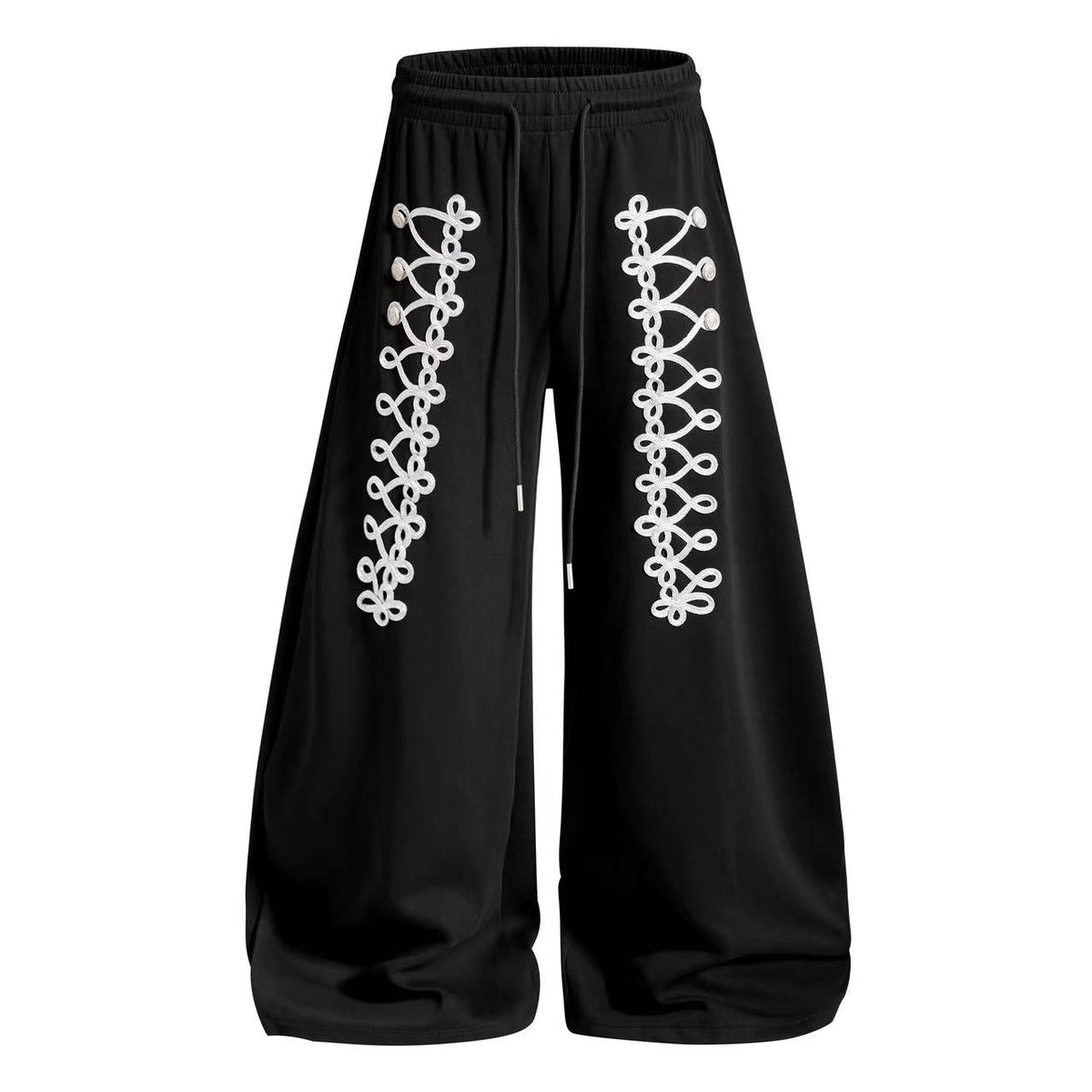 Side Lace-Up Detail Baggy Wide-Leg Sweatpants - OMYGOODS