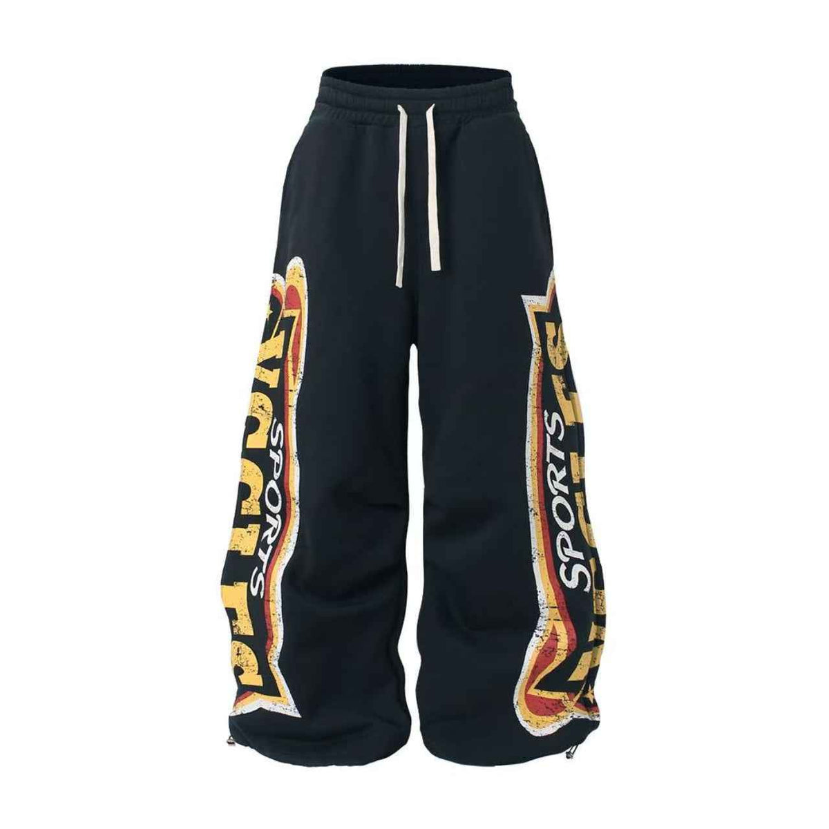 Vintage Sports Graphic Baggy Wide-Leg Sweatpants