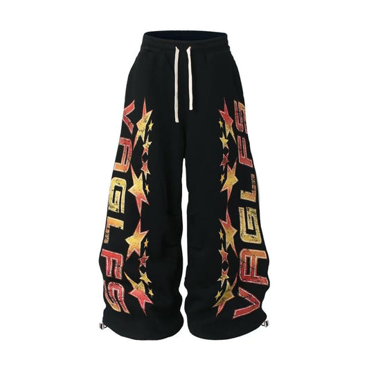 Vintage Sports Graphic Baggy Wide-Leg Sweatpants - OMYGOODS