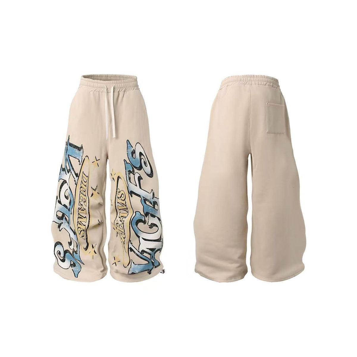 Graffiti Star Graphic Baggy Wide-Leg Sweatpants - OMYGOODS