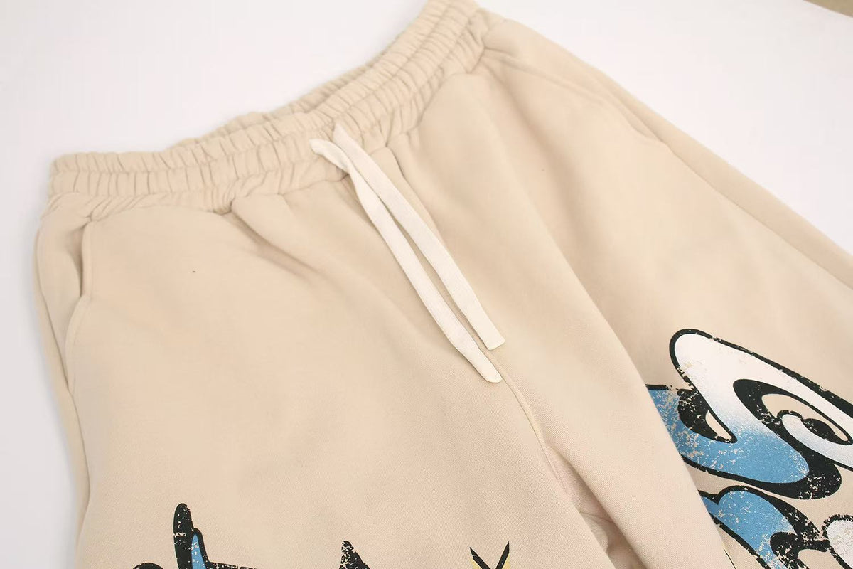 Graffiti Star Graphic Baggy Wide-Leg Sweatpants - OMYGOODS