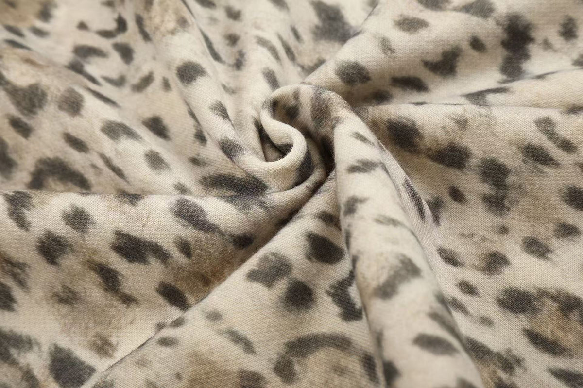 Leopard Print 3-Striped Zip-Up Hoodie - OMYGOODS