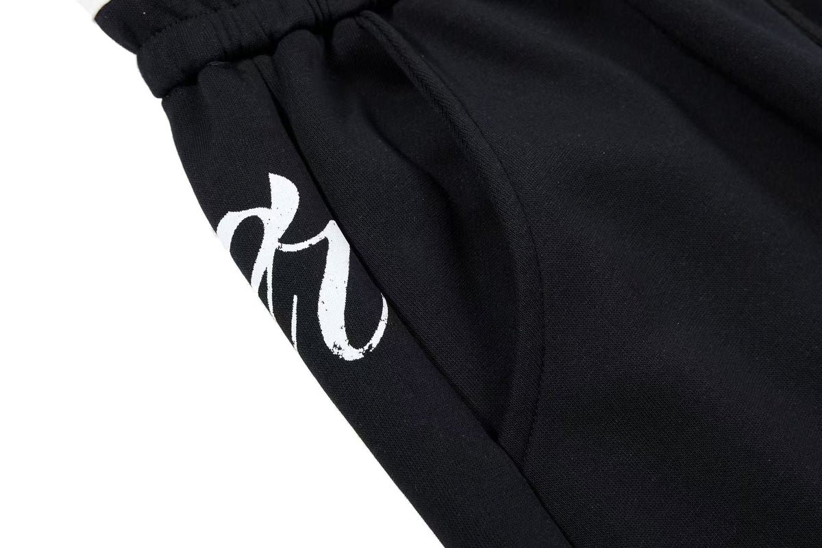 Spray-Paint Curve Graphic Baggy Wide-Leg Sweatpants - OMYGOODS