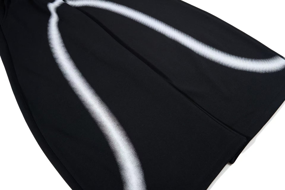 Spray-Paint Curve Graphic Baggy Wide-Leg Sweatpants - OMYGOODS