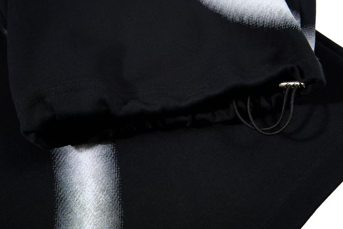 Spray-Paint Curve Graphic Baggy Wide-Leg Sweatpants - OMYGOODS