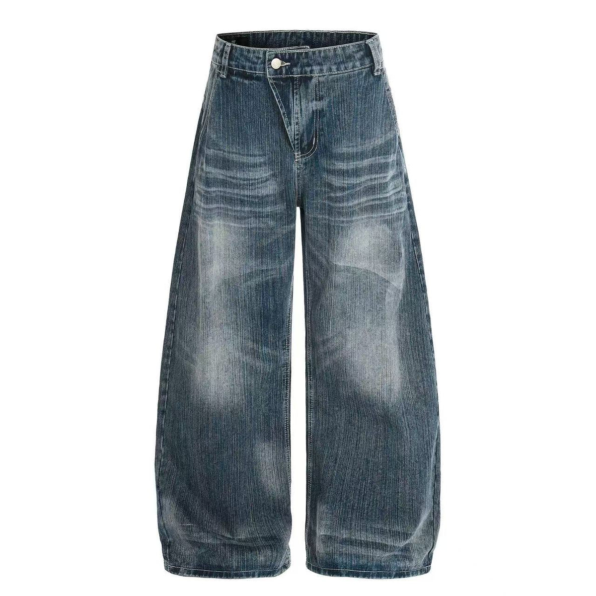 Asymmetrical Waist Baggy Jeans - OMYGOODS