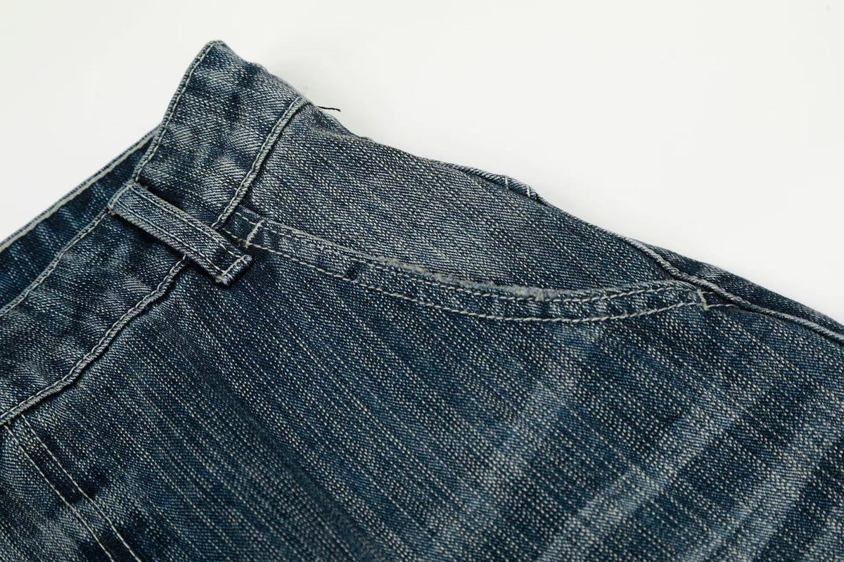 Asymmetrical Waist Baggy Jeans - OMYGOODS