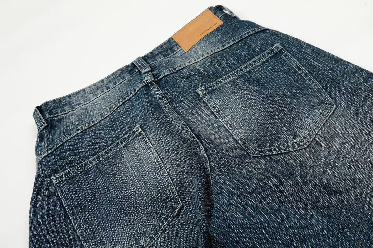 Asymmetrical Waist Baggy Jeans - OMYGOODS