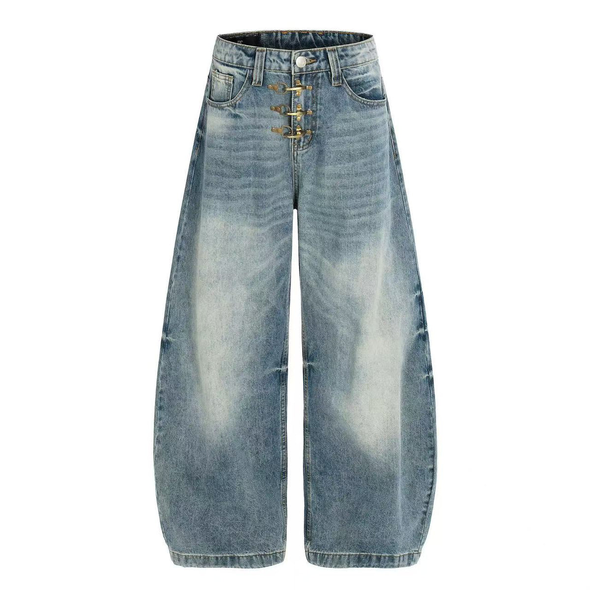 Vintage Faded Whisker Wash Baggy Jeans - OMYGOODS