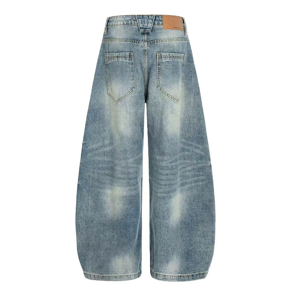Vintage Faded Whisker Wash Baggy Jeans - OMYGOODS
