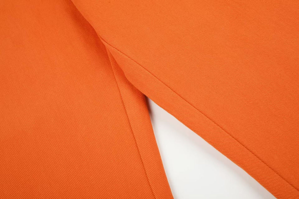 Solid Bright Orange Wide-Leg Jeans - OMYGOODS