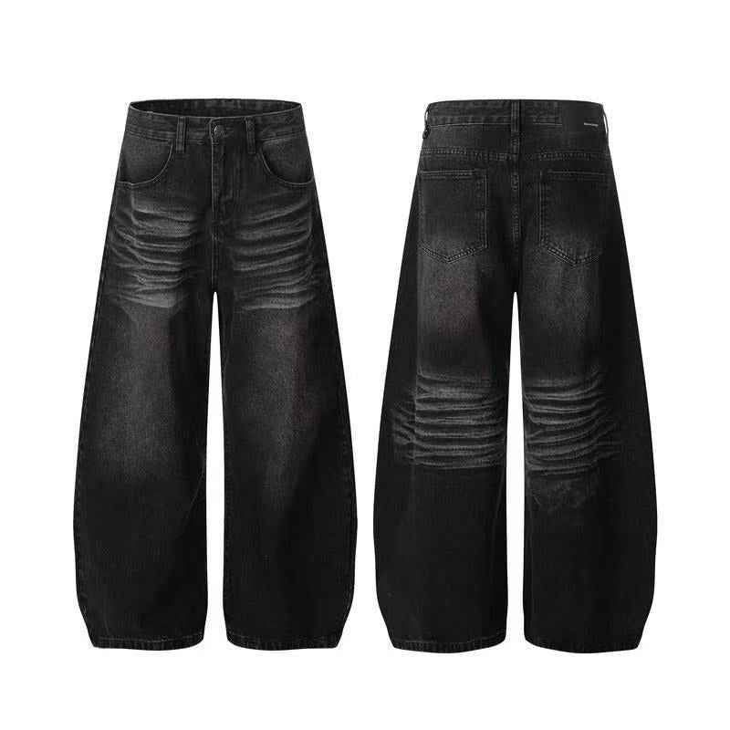 Vintage Knee Whisker Faded Baggy Jeans