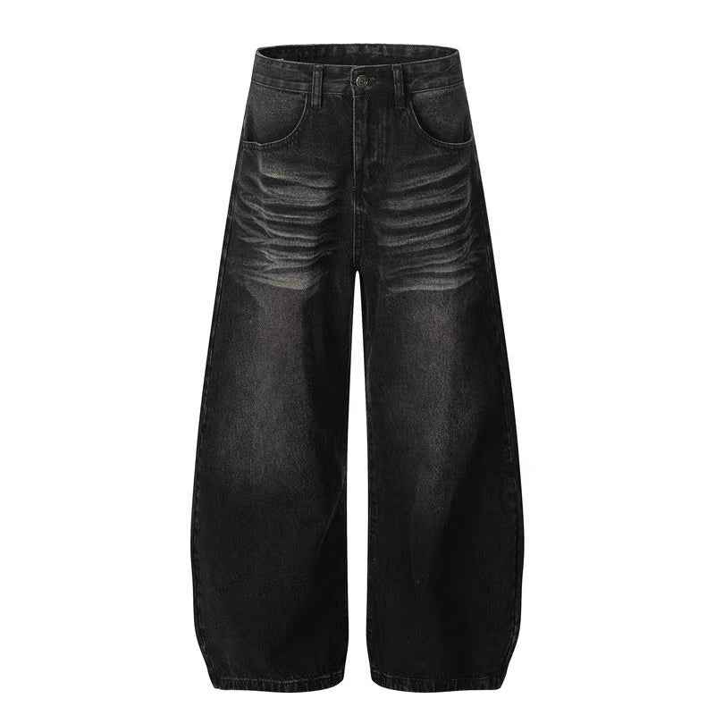 Vintage Knee Whisker Faded Baggy Jeans