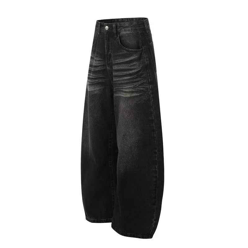 Vintage Knee Whisker Faded Baggy Jeans