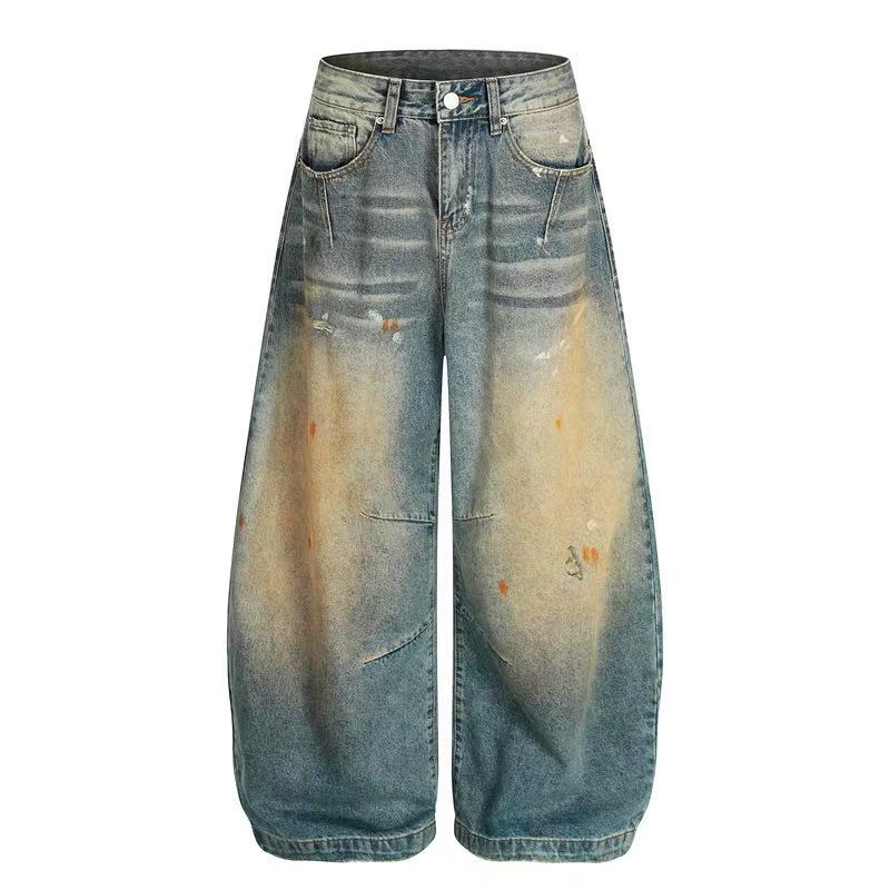 Vintage Splash-Paint Baggy Jeans - OMYGOODS